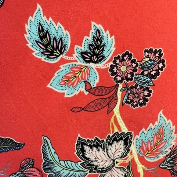 J. JILL Wearever Collection Coral Ditsy Floral Print Elbow Tee - Picture 5 of 10